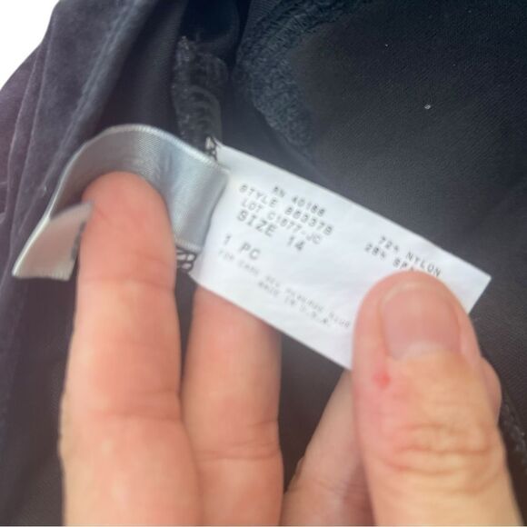 Magic suit Black One Piece Swimsuit with Plunging Neckline and turquoise size 14 - Picture 4 of 6